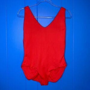 Londre Minimalist Fiesta Red One Piece Swimsuit